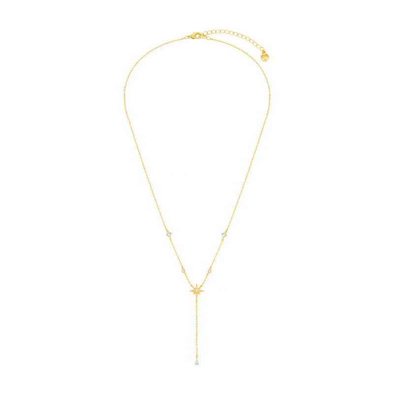 Orelia - Crystal&Starburst fine Lariat Smykke