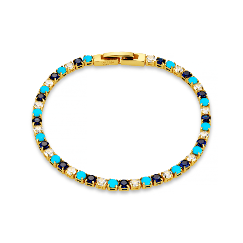 Orelia - Crystal Tennis Blue and crystal Armbånd