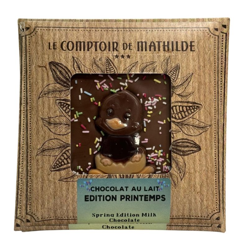Mathilde - Melkesjokoladeplate med figur Spring edition