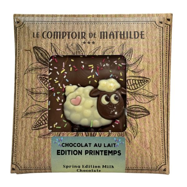 Mathilde - Melkesjokoladeplate med figur Spring edition