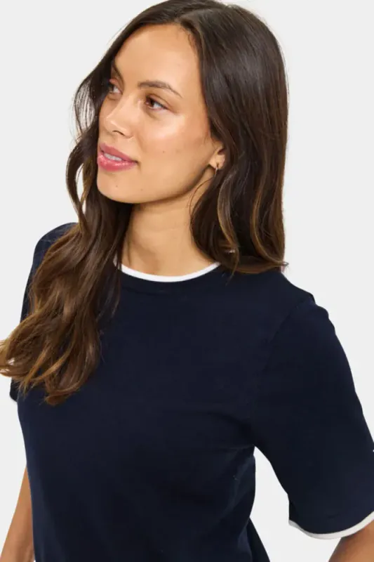 Saint Tropez - MilaSZ Contrast Stripe SS Pullover