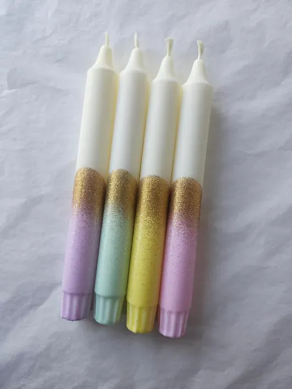 Mrs Miccio - Stearinlys Glitter Pink Gold