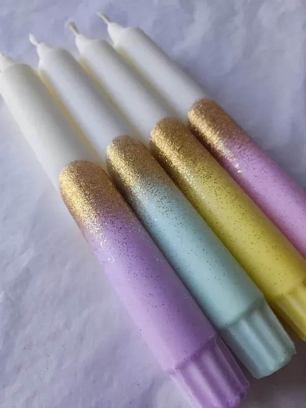 Mrs Miccio - Stearinlys Glitter Yellow Gold